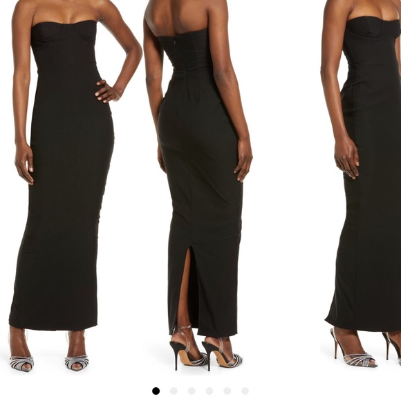 Lucia BLACK STRAPLESS CORSET MAXI DRESS - Picture 7 of 7